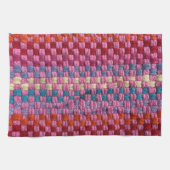 Linge De Cuisine Design rose jaune et bleu rétro (Horizontal)