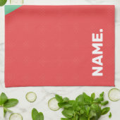 Linge De Cuisine Design simple moderne texte personnalisé, corail e (Plié)