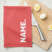 Linge De Cuisine Design simple moderne texte personnalisé, corail e (Quart Plié)