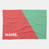 Linge De Cuisine Design simple moderne texte personnalisé, corail e (Horizontal)