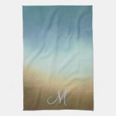 Linge De Cuisine Design tendance Monogram Ombre Blue Brown (Vertical)