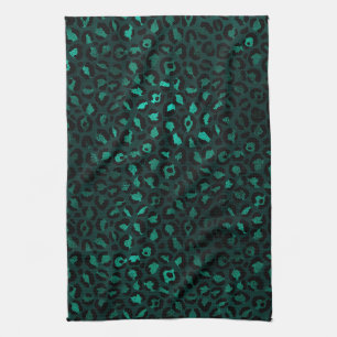 Linge De Cuisine Design turquoise et Gold Leopard Series 4