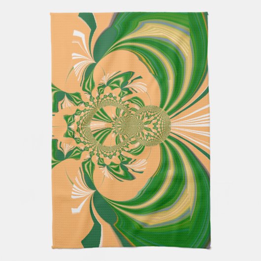 Linge De Cuisine Design vert jaune. (Vertical)