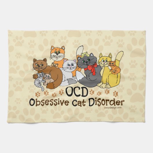 Linge De Cuisine Désordre obsédant de chat d'OCD (Horizontal)