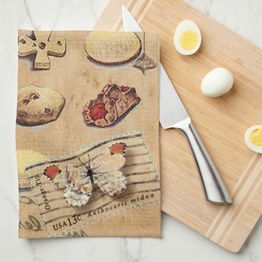 Linge De Cuisine dessert français de gâteau de biscuits de (Quart Plié)