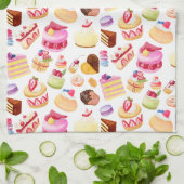 Linge De Cuisine Desserts d'aquarelle et pâtisseries (Plié)