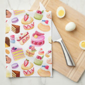 Linge De Cuisine Desserts d'aquarelle et pâtisseries (Quart Plié)