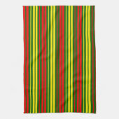 Linge De Cuisine Dessin à rayures verticales vert jaune rouge (Vertical)