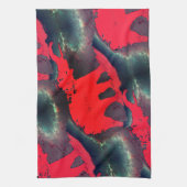 Linge De Cuisine dessin Abstrait d'éléphant rouge, effet très rusti (Vertical)