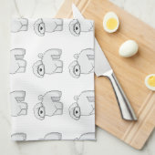 Linge De Cuisine dessin animé de bichon frise (Quart Plié)