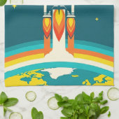 Linge De Cuisine Dessin animé de fusée spatiale mignonne (Plié)