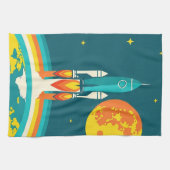 Linge De Cuisine Dessin animé de fusée spatiale mignonne (Horizontal)