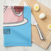 Linge De Cuisine dessin animé de gâteau mariage (Quart Plié)