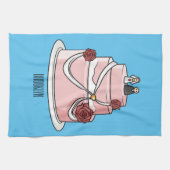 Linge De Cuisine dessin animé de gâteau mariage (Horizontal)