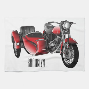 Linge De Cuisine dessin animé de la moto Sidecar
