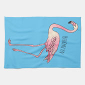Linge De Cuisine dessin animé d'oiseau Flamant rose (Horizontal)