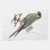 Linge De Cuisine dessin animé d'oiseau-kestrel américain (Horizontal)