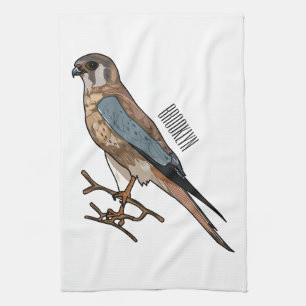 Linge De Cuisine dessin animé d'oiseau-kestrel américain
