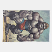 Linge De Cuisine Dessin d'art pop de Gorilla Bodybuilder (Horizontal)