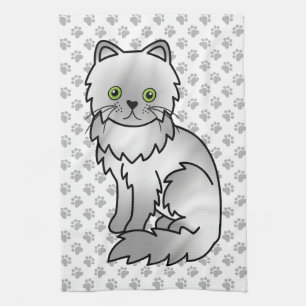 Linge De Cuisine Dessin de chat de dessin animé mignon persan gris