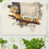 Linge De Cuisine Dessin de Chouette neige vintage (Plié)