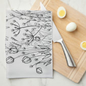 Linge De Cuisine Dessin de fleurs sauvages (Quart Plié)