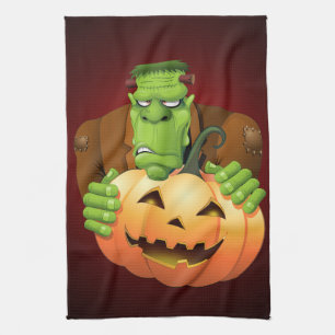Linge De Cuisine Dessin de Frankenstein Monster avec Citrouille