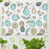 Linge De Cuisine Dessin de la ligne d'été du Motif de fruits mignon (Plié)