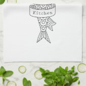 Linge De Cuisine Dessin de ligne de sardine personnalisé (Plié)