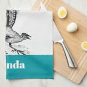 Linge De Cuisine Dessin de ligne noire - LyreBird (Quart Plié)