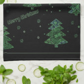 Linge De Cuisine Dessin de Noël, effet de bord (Plié)