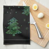 Linge De Cuisine Dessin de Noël, effet de bord (Quart Plié)