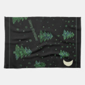 Linge De Cuisine Dessin de Noël, effet de bord (Horizontal)