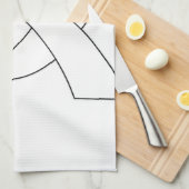 Linge De Cuisine Dessin de ruban blanc (Quart Plié)