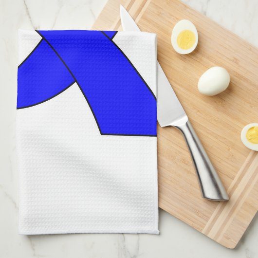 Linge De Cuisine Dessin de ruban bleu (Quart Plié)