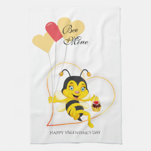 Linge De Cuisine Dessin de Saint-Valentin sur la mine d'abeilles ad