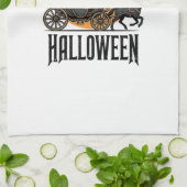 Linge De Cuisine Dessin de sorcière de calèche de citrouille Hallow (Plié)