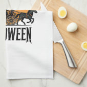 Linge De Cuisine Dessin de sorcière de calèche de citrouille Hallow (Quart Plié)
