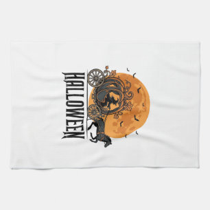 Linge De Cuisine Dessin de sorcière de calèche de citrouille Hallow