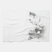 Linge De Cuisine Dessin d'encre Scotty Dog and Labrador Friends (Horizontal)