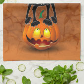 Linge De Cuisine Dessin d'Halloween au chat effrayé sur Citrouille (Plié)