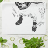 Linge De Cuisine Dessin d'illustration de chien de chiwawa (Plié)