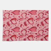 Linge De Cuisine Dessin du Motif des Coeurs Roses Rouges (Horizontal)