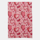 Linge De Cuisine Dessin du Motif des Coeurs Roses Rouges (Vertical)