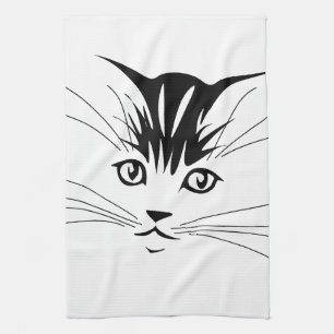 Linge De Cuisine Dessin face de chat