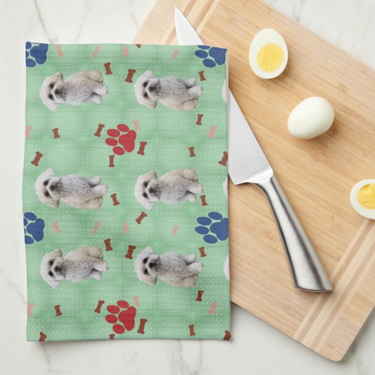 Linge De Cuisine Dessin maltais (Quart Plié)