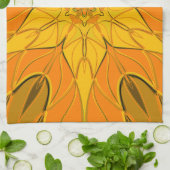 Linge De Cuisine Dessin Mandala Fleur Jaune (Plié)