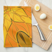 Linge De Cuisine Dessin Mandala Fleur Jaune (Quart Plié)