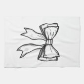 Linge De Cuisine Dessin noir et blanc d'arc de ruban (Horizontal)