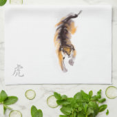 Linge De Cuisine Dessin original Tigre chinois Année Anniversaire K (Plié)